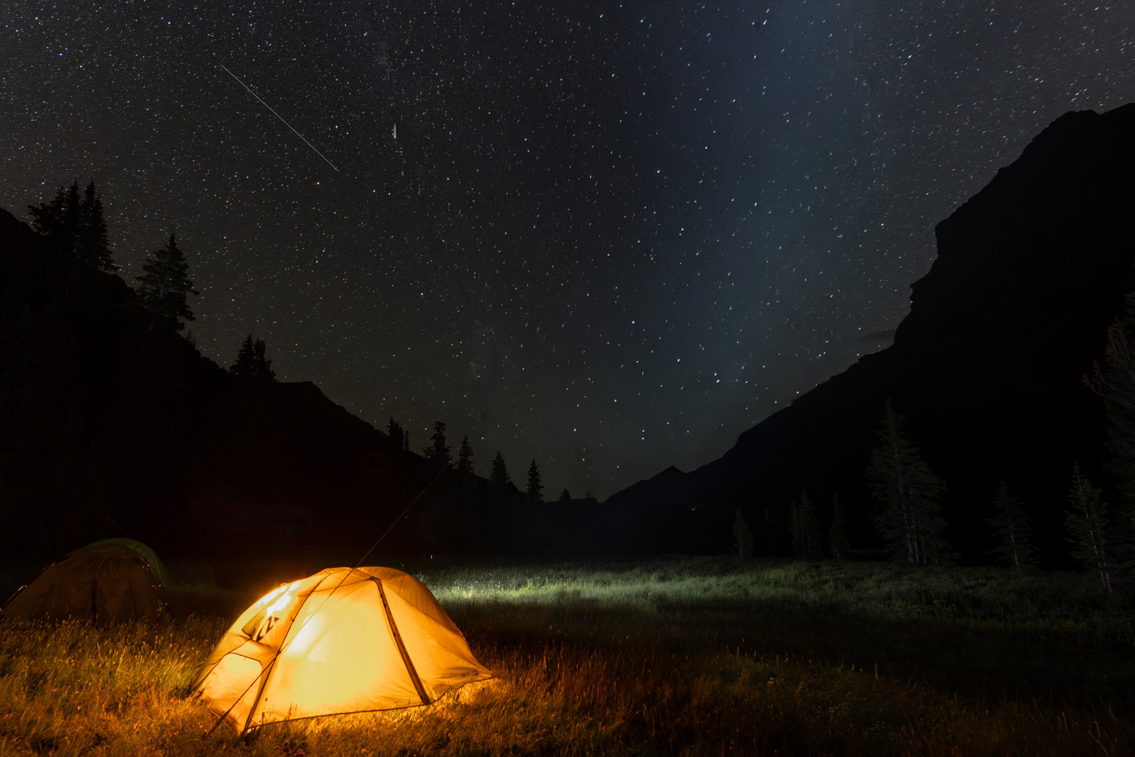 Night sky full of stars over the Montana wild
